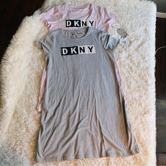 DKNY Logo Cotton T-Shirt Dress NWT - Picture 1 of 6